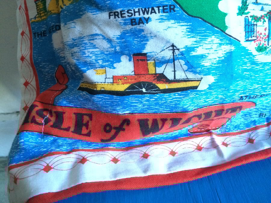 Isle of Wight Souvenir Tea Towel Cushion