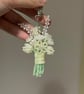 Handmade beaded flower bouquet keychain