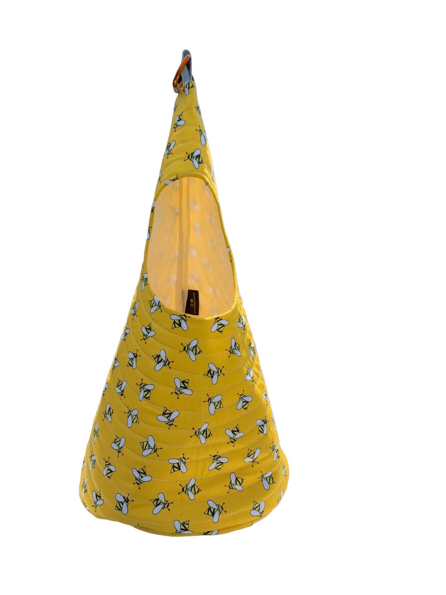 Quilted Handmade Peg Bag featuring Bees on Yellow 