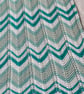 White and shades of aqua baby blanket, hand knitted in 100% cotton yarn. - Image 3