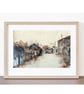 Maker Heights  Artillery Sheds Mixed Media Painting on Yupo paper Mounted - Image 2