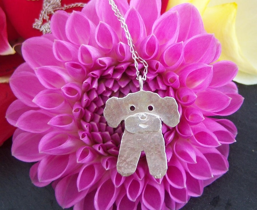 Puppy dog pendant in sterling silver