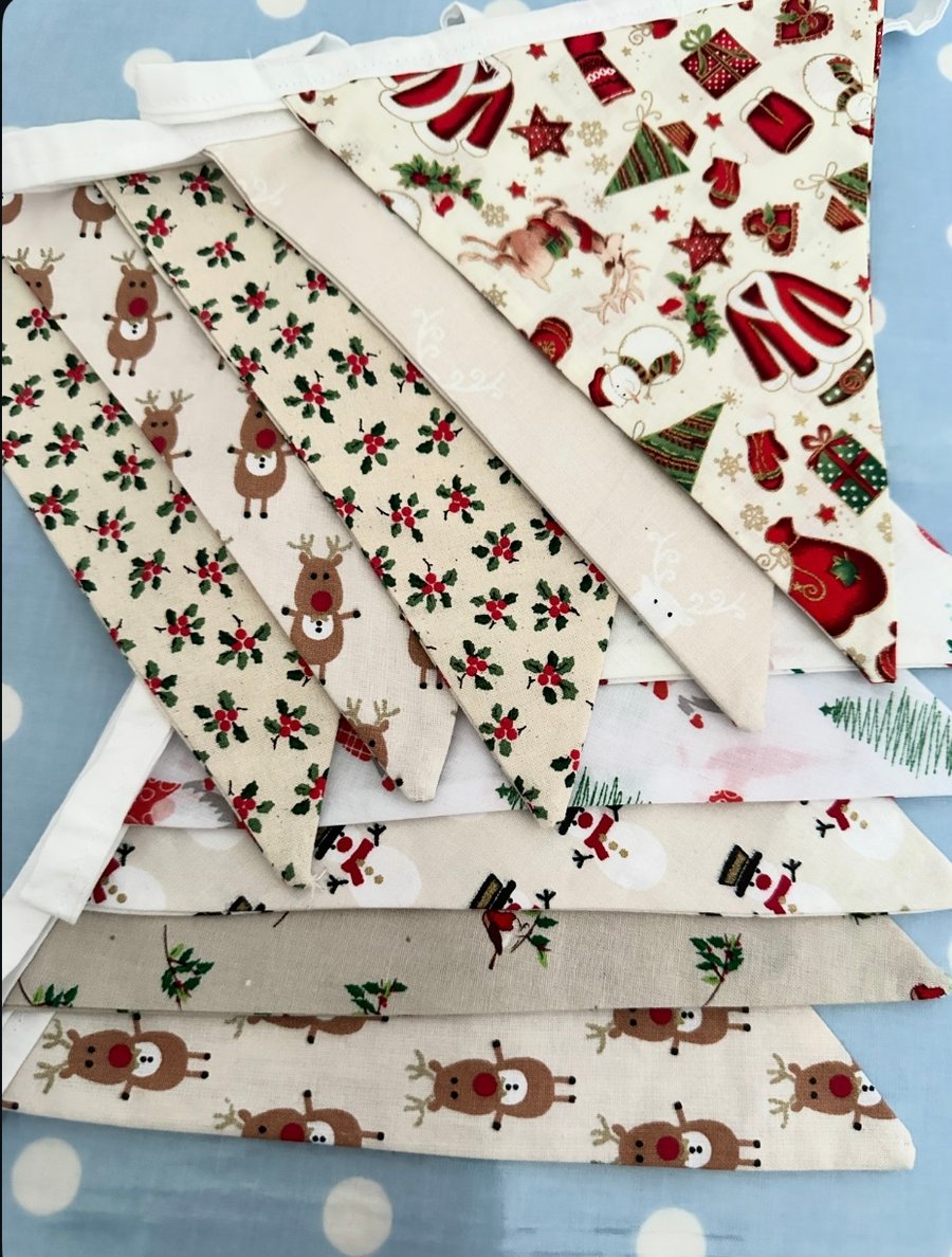 Christmas Fabric Bunting, Banner, 