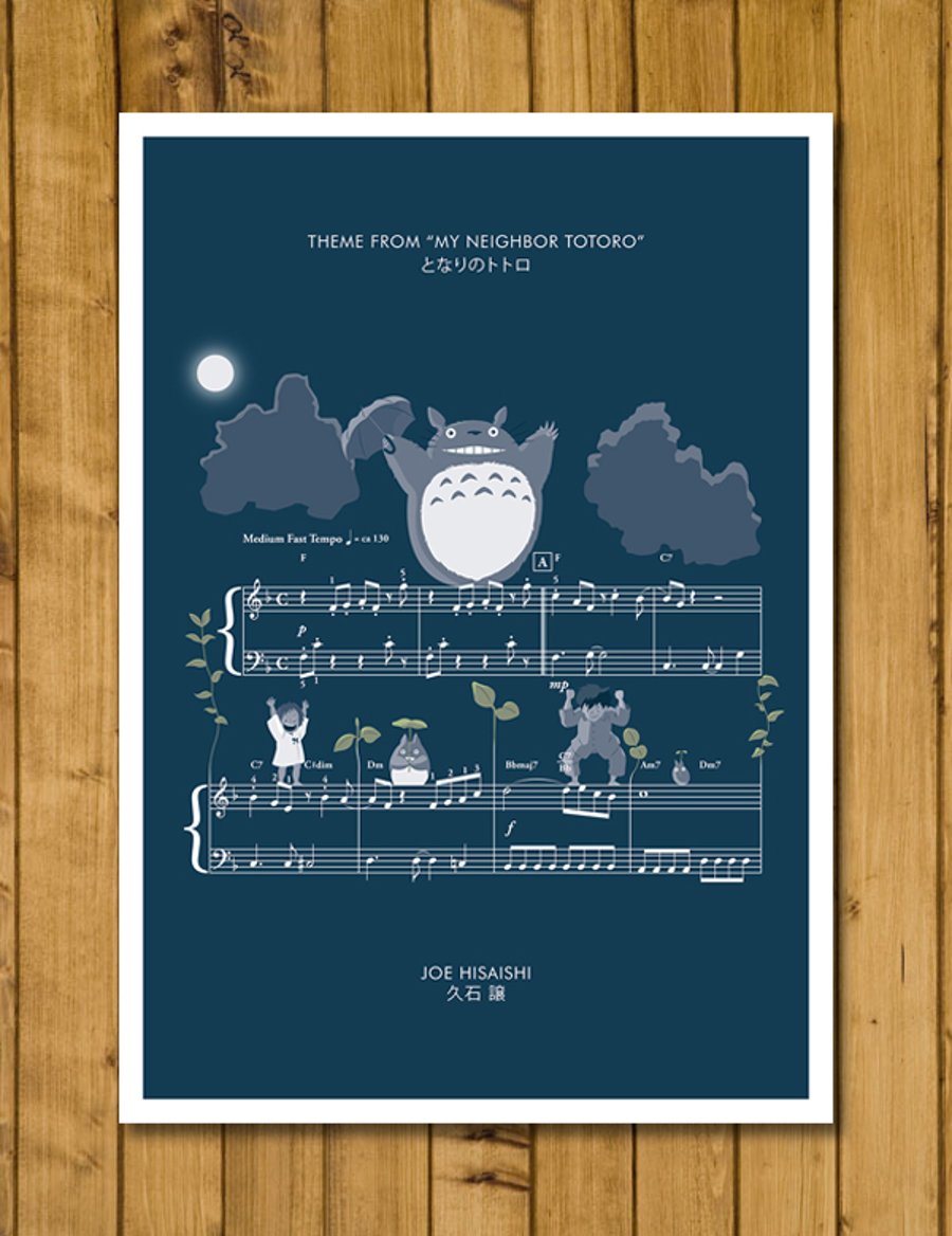 My Neighbor Totoro - Theme by Joe Hisaishi - Movie Classics Print - Various Size