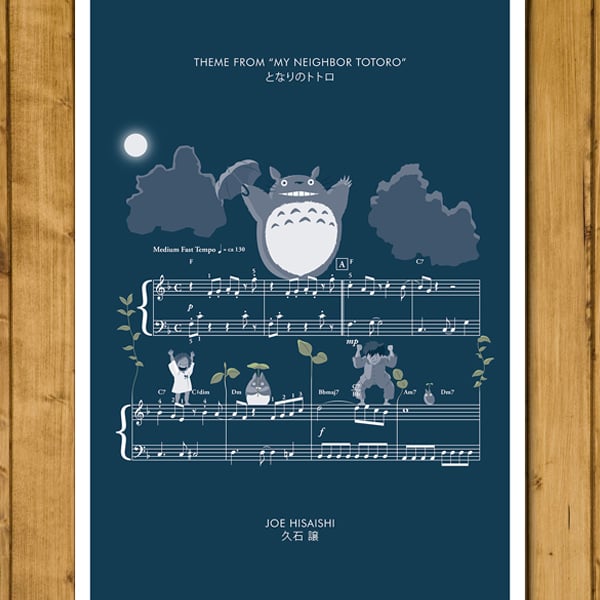 My Neighbor Totoro - Theme by Joe Hisaishi - Movie Classics Print - Various Size