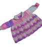 Baby Girl Cardigan 0-3 Months, Rainbow Hand Knitted Matinee Coat