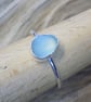 Sterling silver bezel set sea glass ring , Size P - Image 6