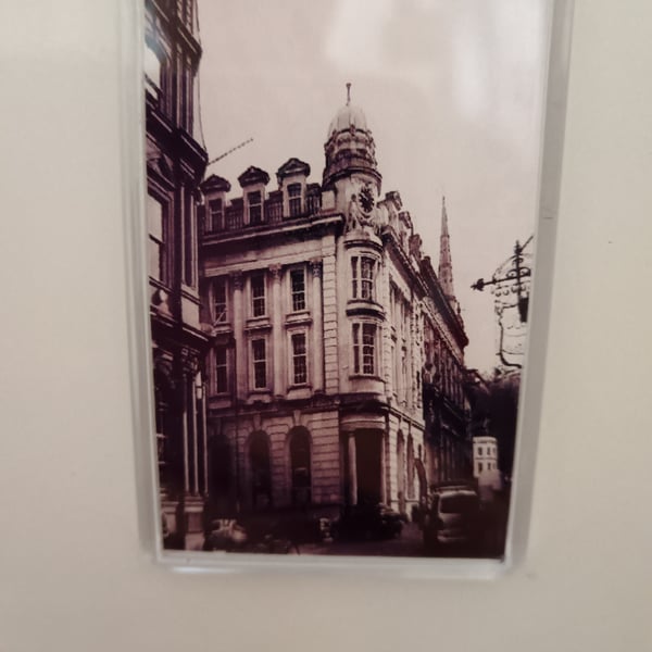 Bristol black and white street photography st nicks market fridge magnet