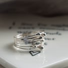 Argentium Silver 6 Strand Droplet Ring
