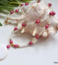 Designer Mother of Pearl,  Shell Pearl & Seed Bead  Necklace Gold Plated - Image 2