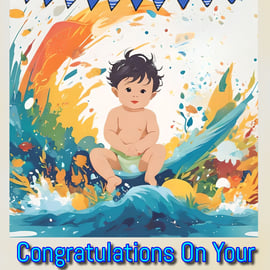 Congratulations on Your New Baby Card A5