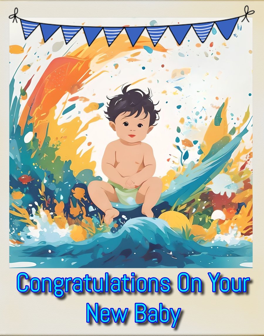 Congratulations on Your New Baby Card A5