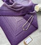 Ladies Triangle Scarf - Crochet Ladies Shawl - Ladies Wrap - Lilac and Purple