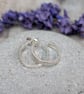 Sterling Silver Smooth Round Stud Hoop Earrings - JBJ1078 - Image 2