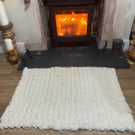 100% British, Lleyn, Cream Wool Rug