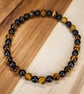 Bracelet Tigers Eye and Onyx gemstone stretch design 1 of 3 - Image 6