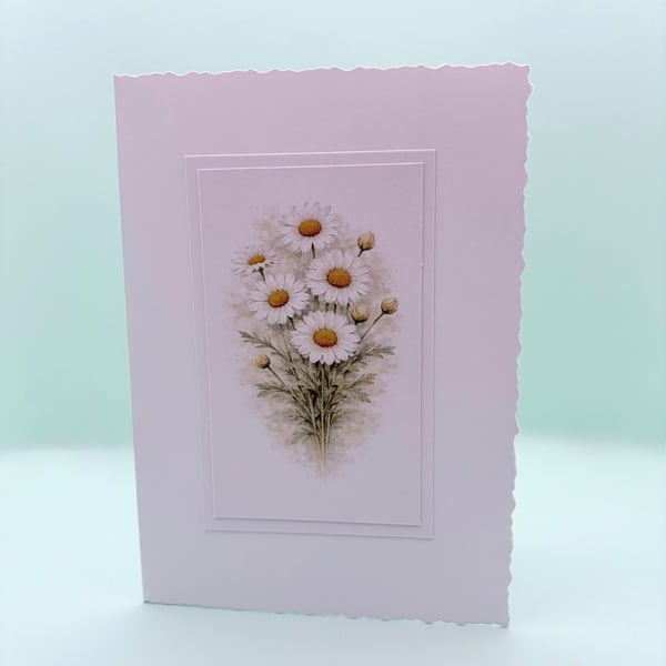 A6 Card set of 4 - Daisy Birth Flower Botanical Blank Greeting Cards