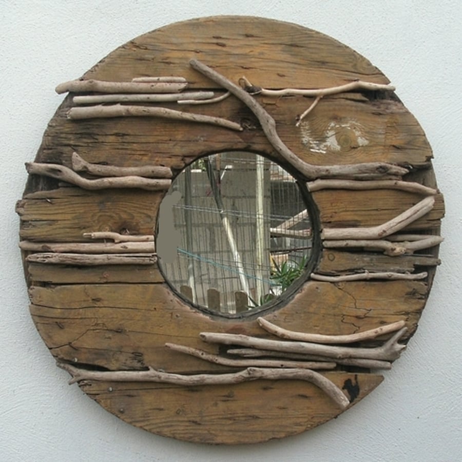 UNIQUE MIRROR~ driftwood&reclaimed wood~large~