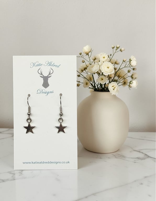 Charm Earrings - Silver Star