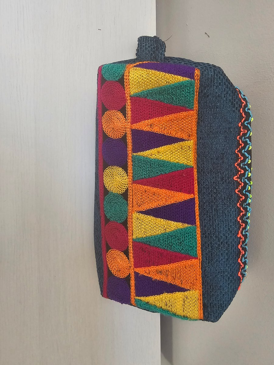 Textured Felt Artisan Makeup Bag