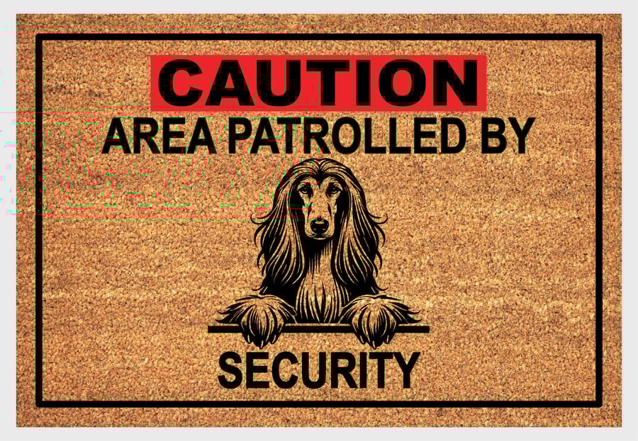 Afghan Hound Security Door Mat No.2 - Afghan Hound Welcome Mat - 3 Sizes