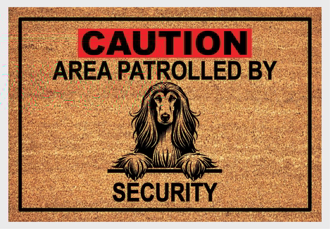 Afghan Hound Security Door Mat No.2 - Afghan Hound Welcome Mat - 3 Sizes
