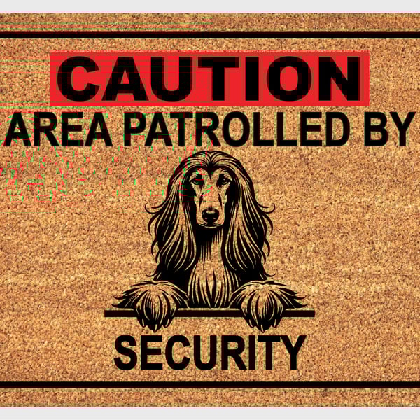Afghan Hound Security Door Mat No.2 - Afghan Hound Welcome Mat - 3 Sizes