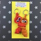 Crochet Friendship Bug Keyring, Red And Orange, Best Friend Gift