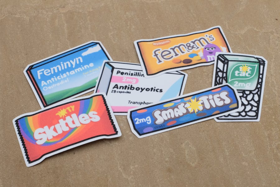 Trans Femme Essentials: Oestradiol Sticker Set (6-Pack)