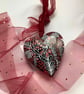Red, black and white abstract wooden heart - Image 3