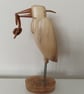 Heron with eel hand carved wooden sculpture for nature lovers - Image 2