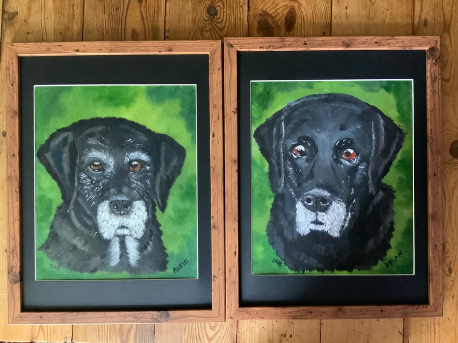 Memorial Oil painting of your dogs or cats. Using your pets own hair 
