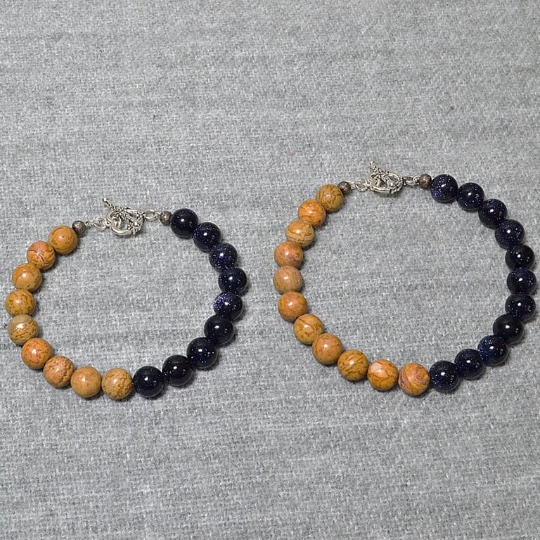 Desert and Night Sky Half and Half Bracelet and Anklet Set