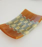 Fused glass strip-cut patterned decorative dish - Image 2