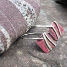 Copper and Silver Shoreline  Earrings