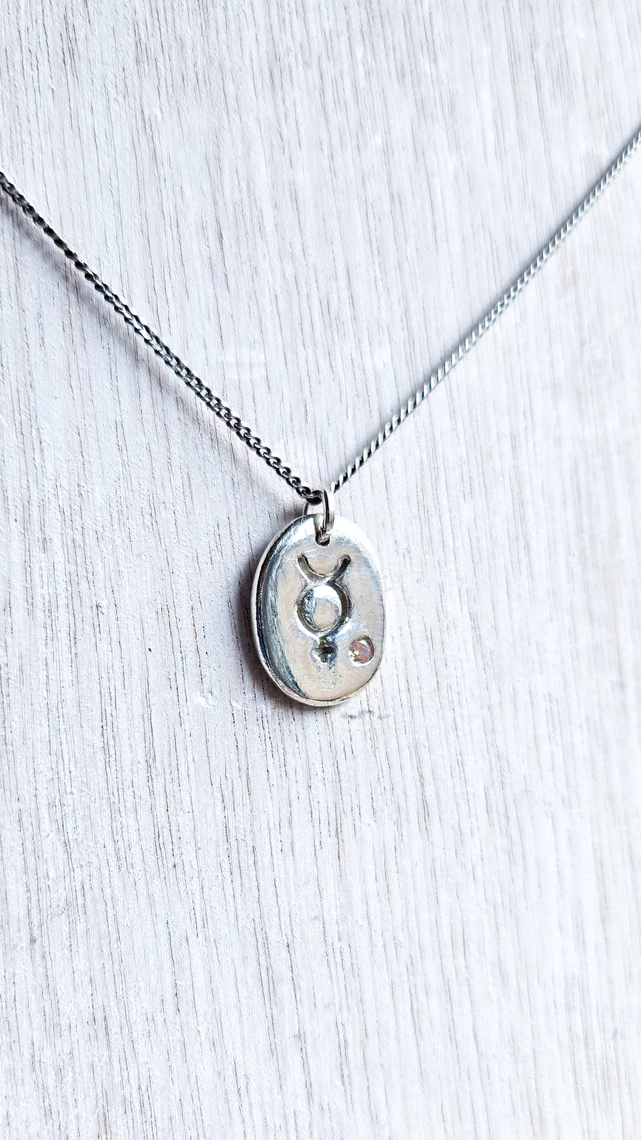 Mini Mercury Pink Sapphire Pendant - Recycled Fine Silver, Gift for Gemini