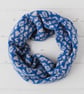 Summer Seconds Leopard snood cowl - river blue and pearl grey