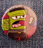 Vintage Comic Badge – Green Monster - Image 1