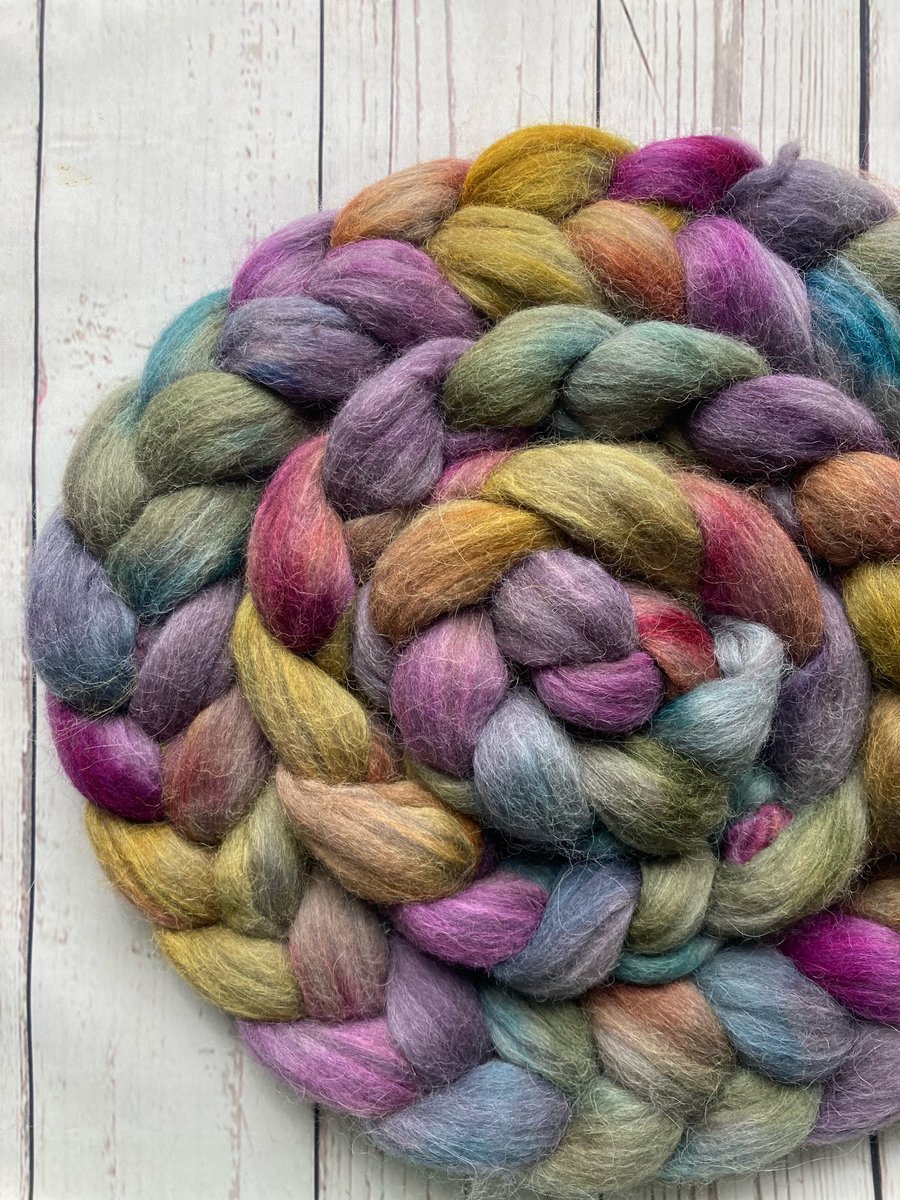 Merino Alpaca blend Spinning fibre 100g Fall Forest