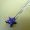 Star purple grey pendant necklace