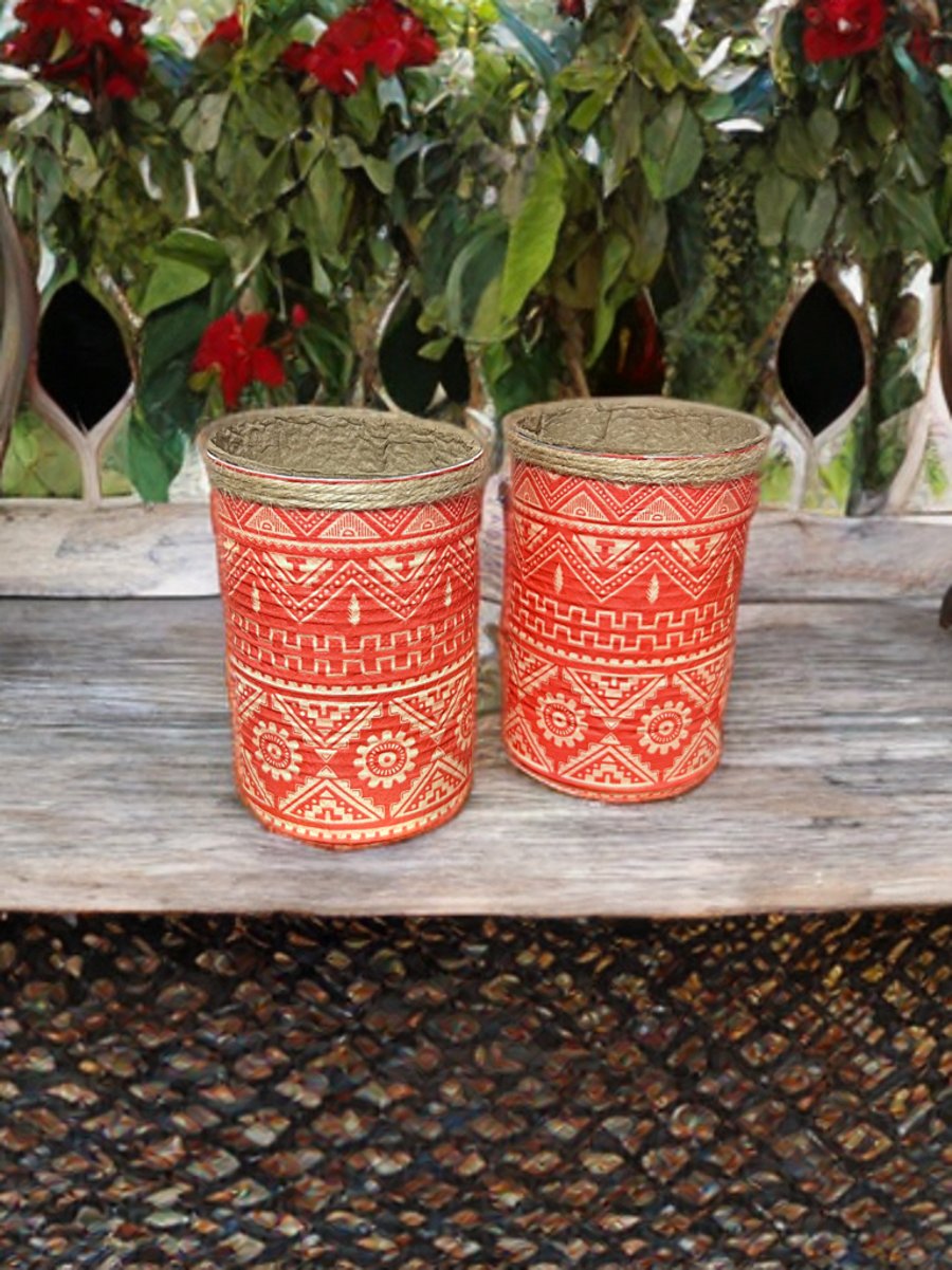 Boho Aztec Tribal Eco-Friendly Herb Garden Gift Set. Limited Edition