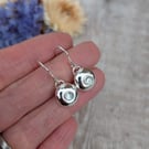 Sterling Silver Pebble Earrings with Aquamarine Stones - JBJ1092