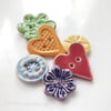 Set of six handmade ceramic buttons