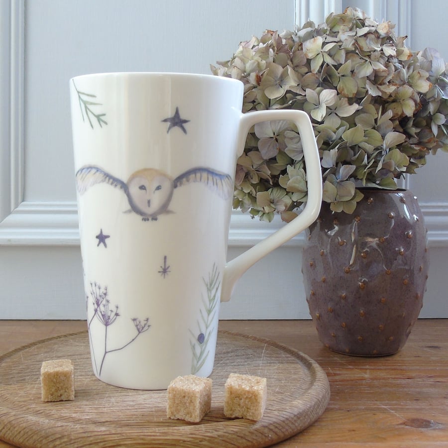 Bone china Barn Owl Latte Mug 