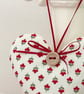 FOLK STYLE RED FLOWERS FABRIC HEART DECORATION - Image 7