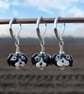 Tiny Glass Dog Stitch Marker - Border Collie Sheepdog