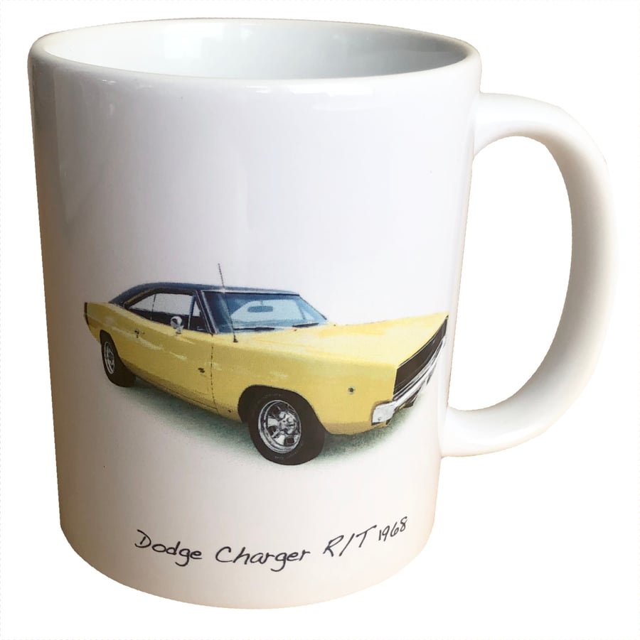 Dodge Charger R-T 1968 - 11oz Ceramic Mug for Classic American Car fan