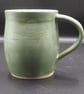 Large stoneware pottery mug finished in a sage green satin glaze - Image 7