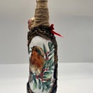 Light up bottle with Robin and 3D feather 
