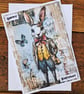 C6711   Birthday Card, Quirky Hare,